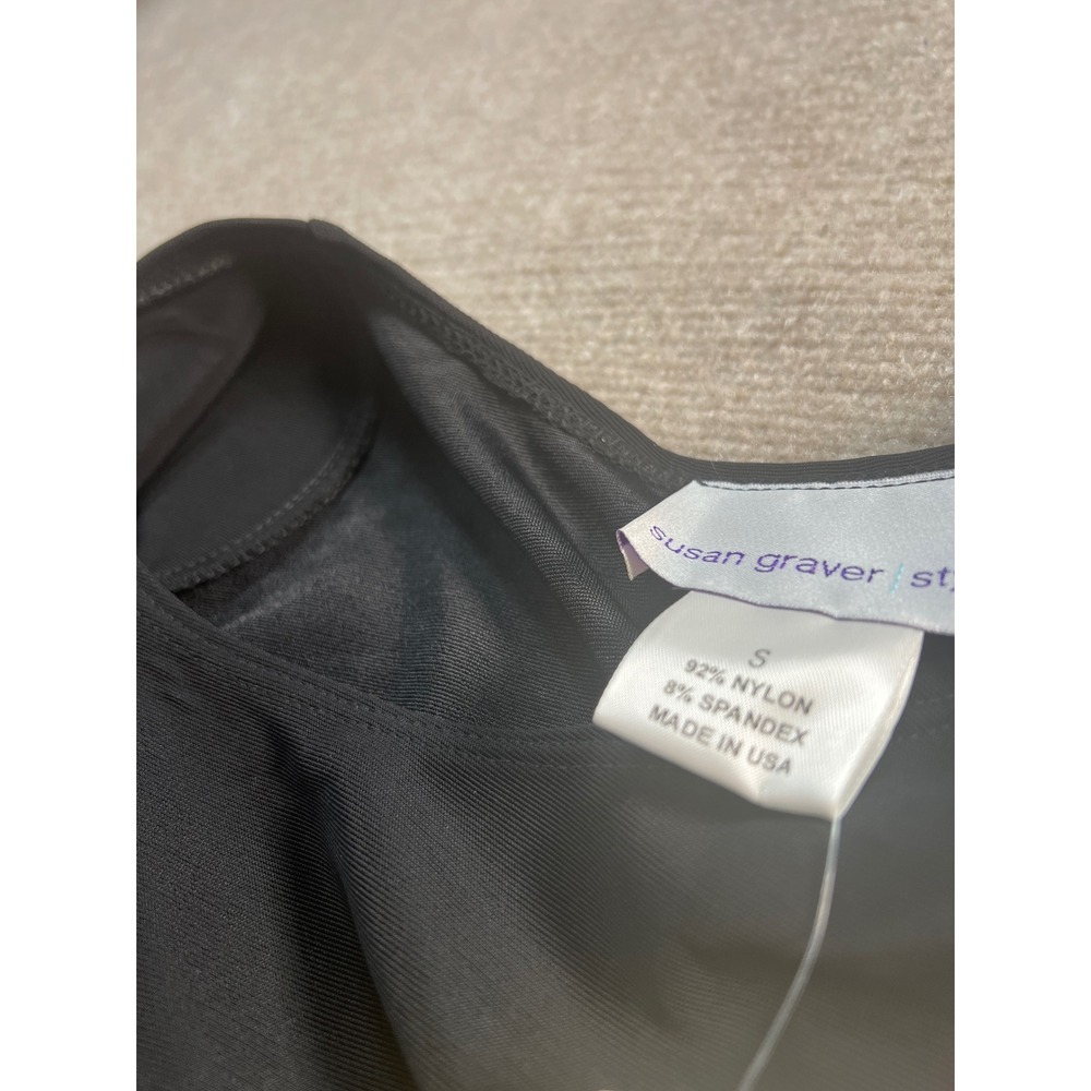 Susan Graver Style Black Short Sleeve Sheath Dress Size S NWT Made in USA - Picture 6 of 6